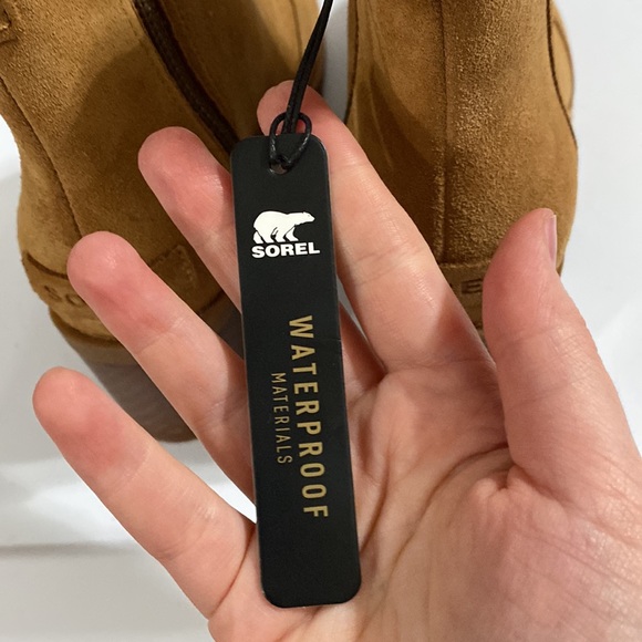 Sorel Cate block heel booties in suede camel brown size 6.5 - Picture 8 of 12